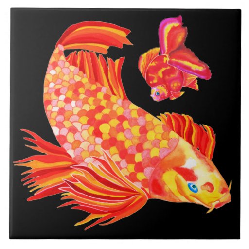Goldfish design decorative tile Zazzle