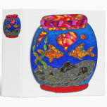 Goldfish in glass bowl vinyl binders