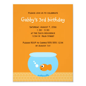 Goldfish Kids Birthday Invitations 4.25