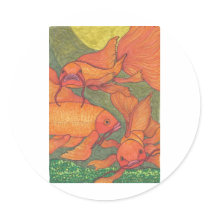 Goldfish - Koi Round Stickers
