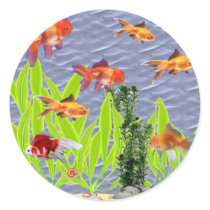 Goldfish Round Stickers