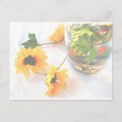 Goldfish Wedding Centerpiece Flowers Faded ver Post Cards by SusansZooCrew
