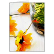 Goldfish wedding centerpiece sunflower photograph card