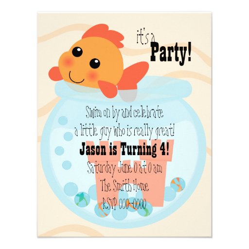 Goldfishy in a Bowl Personalized Invite