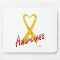 GoldHeartRibbonAwareness mousepads by awareness GoldHeartRibbonAwareness mousepads