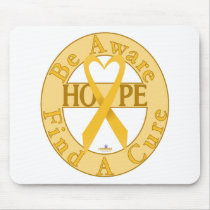 GoldHeartRibbonBeAwareFindCureLight mousepads by awareness GoldHeartRibbonBeAwareFindCureLight mousepads