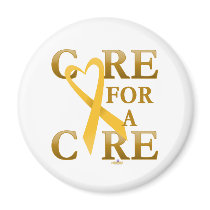 GoldHeartRibbonCareCureDark magnets by awareness GoldHeartRibbonCareCureDark magnets