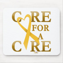 GoldHeartRibbonCareCureDark Mouse Pad