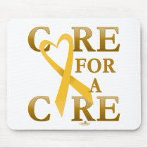 GoldHeartRibbonCareCureDark mousepads by awareness GoldHeartRibbonCareCureDark mousepads