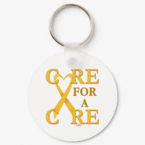 GoldHeartRibbonCareCureLight keychains by awareness GoldHeartRibbonCareCureLight keychains