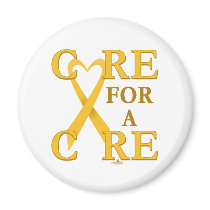 GoldHeartRibbonCareCureLight magnets by awareness GoldHeartRibbonCareCureLight magnets