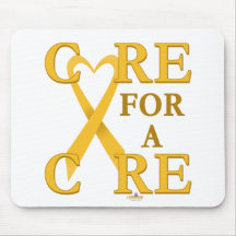 GoldHeartRibbonCareCureLight Mouse Mat