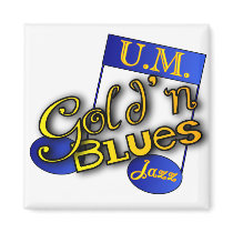 gold'n blues jazz logo magnet by popfam gold'n blues jazz logo magnet