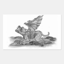 GOLEM Gargoyle Rectangle Stickers