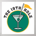 golf 19th hole drink time humor posters