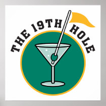 golf 19th hole drink time humor posters