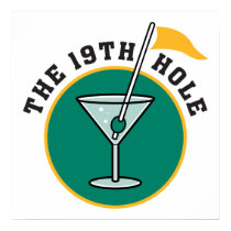 golf 19th hole drink time humor posters