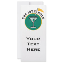 golf 19th hole drink time humor rack card design