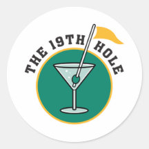 golf 19th hole drink time humor round sticker