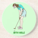 Golf 19th hole sandstone beverage coaster coaster