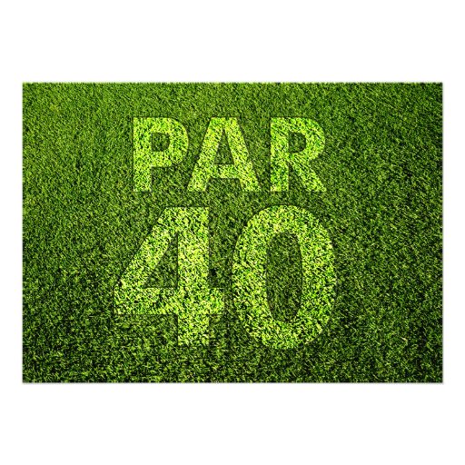 Golf 40th Birthday Party Invitations
