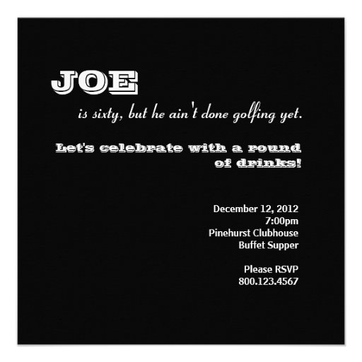 Golf 60th Birthday - Still Swinging! Personalized Announcement