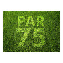 Golf 75th Birthday Party Custom Announcement