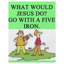 golf and jesus joke flyers