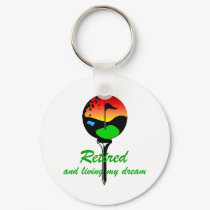 Golf and retirement keychains