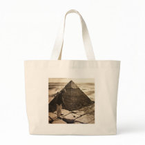 Golf at the Pyramid Sepia Toned Canvas Bag