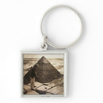 Golf at the Pyramid Sepia Toned Keychain