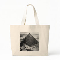 Golf at the Pyramid Vintage Black and White Canvas Bags
