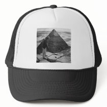 Golf at the Pyramid Vintage Black and White Trucker Hats