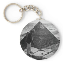 Golf at the Pyramid Vintage Black and White Key Chain