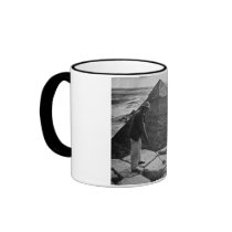 Golf at the Pyramid Vintage Black and White Mug