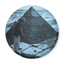 Golf at the Pyramid Vintage Blue Toned Refrigerator Magnets