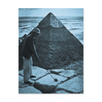 Golf at the Pyramid Vintage Blue Toned Post Card