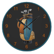 Golf Bag Design Wall Clock