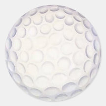 Golf Ball 3D Effect Sports Round Sticker