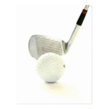 Golf Ball and Club Postcard