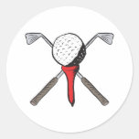 golf ball and clubs crossbones sticker