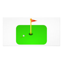 Golf Ball and Golf Flag Photo Greeting Card