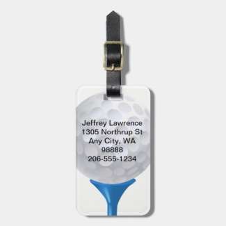 Golf Ball and Tee Design Luggage Tags