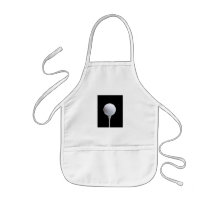 Golf Ball and Tee on Black- Customized Apron