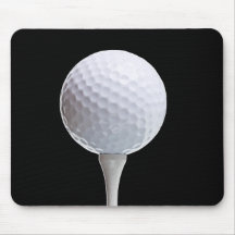 Golf Ball and Tee on Black- Customized Mouse Pads