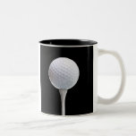 Golf Ball and Tee on Black- Customized Mugs