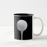Golf Ball and Tee on Black- Customized Mugs