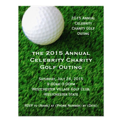 Golf Ball and Turf Custom Golf Outing Invitations