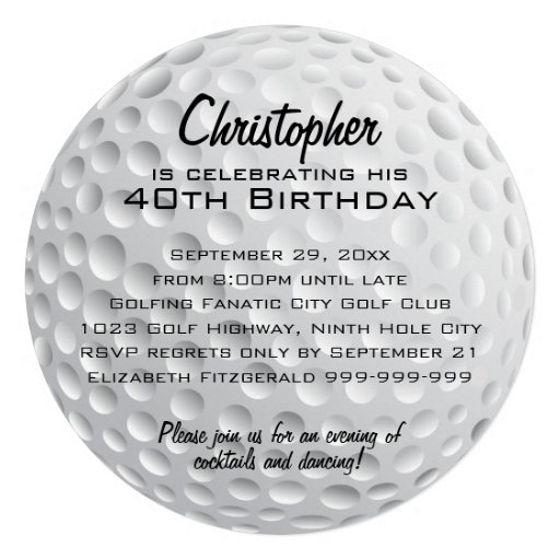 Golf Ball Birthday Party (front side)