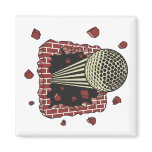 golf ball breaking through brick wall refrigerator magnet